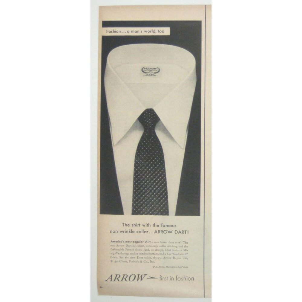Arrow Mens Non-Wrinkle Collar Dress Shirt With Dart Collar Style MOD